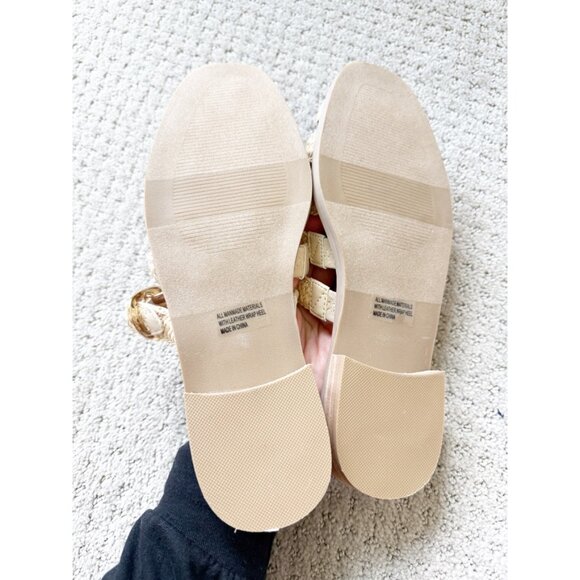 DV by Dolce Vita Fyona Raffia Buckle Fisherman Flat Mules Size 6.5 Beige - Picture 8 of 11